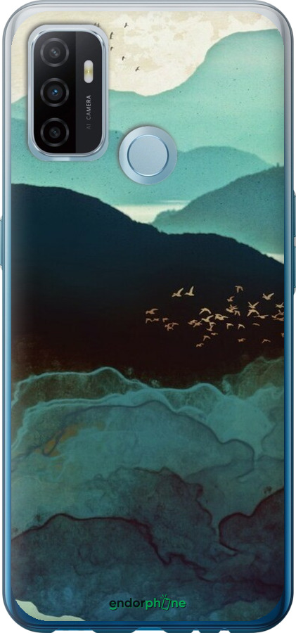 Силиконовый чехол С изображением гор Индиго для Oppo A53 - 6484u-568 изображение 