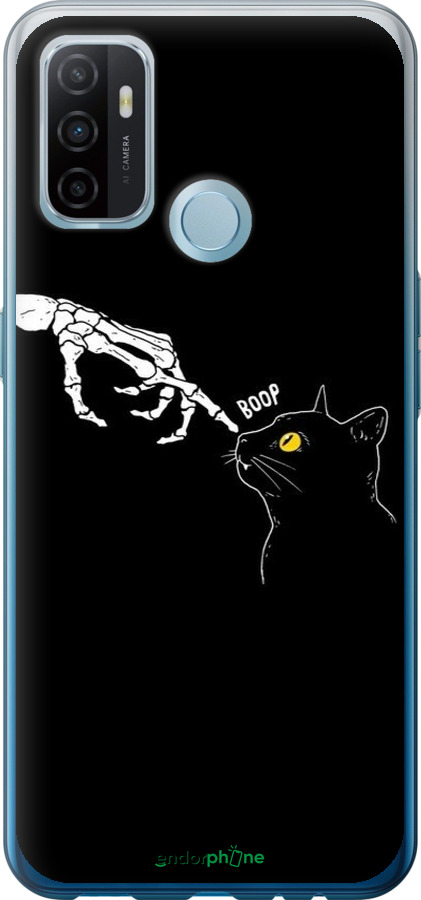 Силиконовый чехол Кошка для Oppo A53 - 6505u-568 изображение 