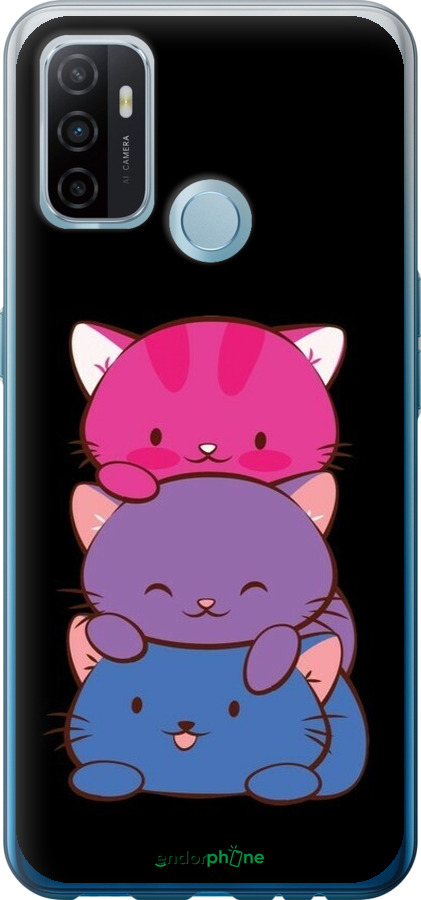 Силіконовий чехол Милі котятка для Oppo A53 - 6518u-568 изображение 
