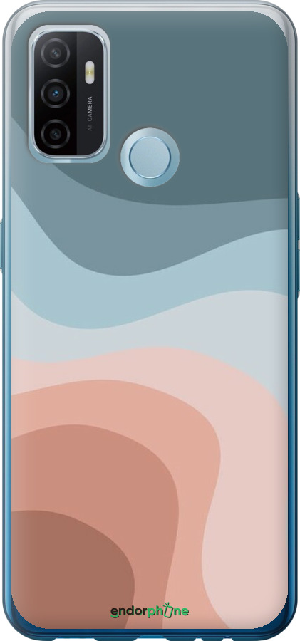 Силиконовый чехол С синими и розовыми волнами в стиле ретро для Oppo A53 - 6532u-568 изображение 