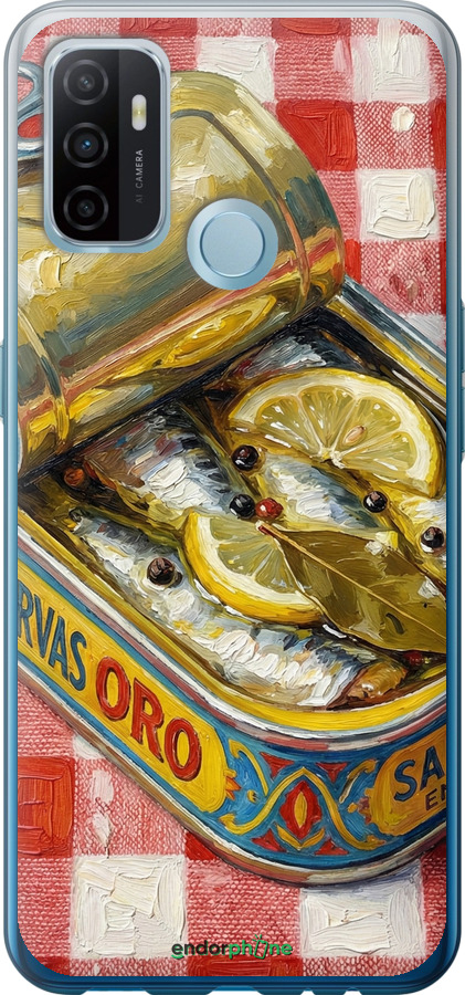 Силиконовый чехол Vintage Sardine Tin Phone для Oppo A53 - 6772u-568 изображение 