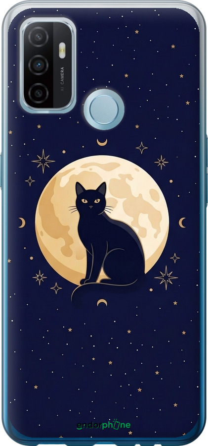 Силиконовый чехол Cute Cat Celestial/Witchy для Oppo A53 - 6787u-568 изображение 