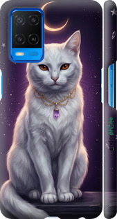 3D пластиковый матовый чехол Mystic White Cat Gothic Dark Purple Gold для Oppo A54 - 6805m-2306 изображение 