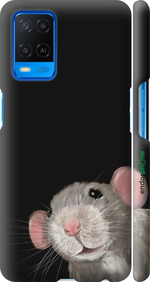 3D пластиковий матовий чехол The Peeking Rat для Oppo A54 - 6442m-2306 изображение 