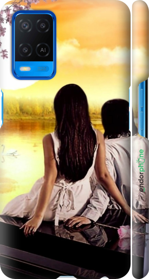 3D пластиковый матовый чехол Sunset для Oppo A54 - 6607m-2306 изображение 