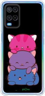 Силикон с усиленными углами чехол Милые кошки для Oppo A54 - 6518sp-2306 изображение 