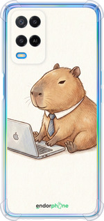 Силіконовий протиударний с посиленими кутами чехол Funny Capybara CEO Working для Oppo A54 - 6777sp-2306 изображение 