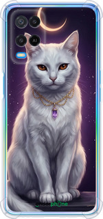 Силіконовий протиударний с посиленими кутами чехол Mystic White Cat Gothic Dark Purple Gold для Oppo A54 - 6805sp-2306 изображение 