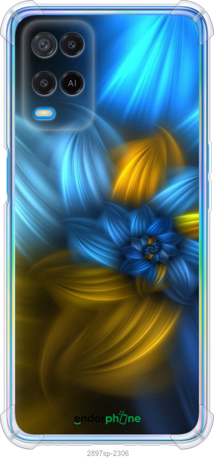 

Силіконовий протиударний с посиленими кутами чохол "Візерунок 46" для Oppo A54, Синій