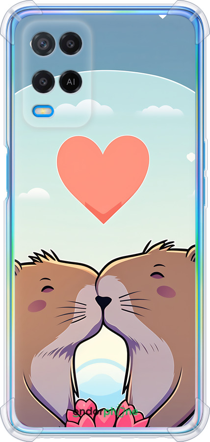 Силикон с усиленными углами чехол Капибара любовь для Oppo A54 - 6027sp-2306 изображение 