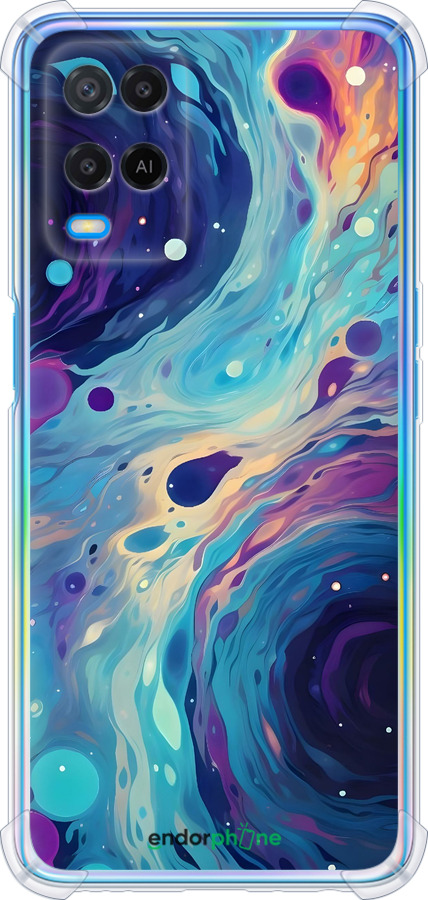 Силіконовий протиударний с посиленими кутами чехол Арт акварель для Oppo A54 - 6329sp-2306 изображение 