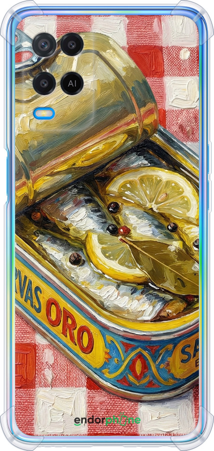 Силіконовий протиударний с посиленими кутами чехол Vintage Sardine Tin Phone для Oppo A54 - 6772sp-2306 изображение 