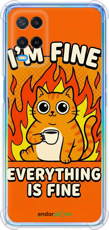 Силикон с усиленными углами чехол Funny Cat для Oppo A54 - 6786sp-2306 изображение 