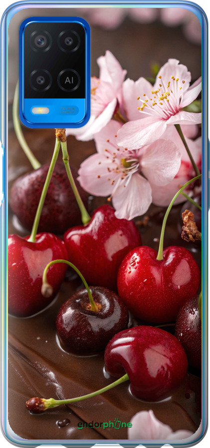 Силиконовый чехол Вишня в шоколаде для Oppo A54 - 6698u-2306 изображение 