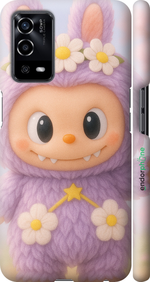 3D пластиковий матовий чехол Лабубу 1 для Oppo A55 - 6709m-2273 изображение 