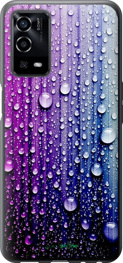 

Силіконовий чохол "Краплини води" для Oppo A55, Синій