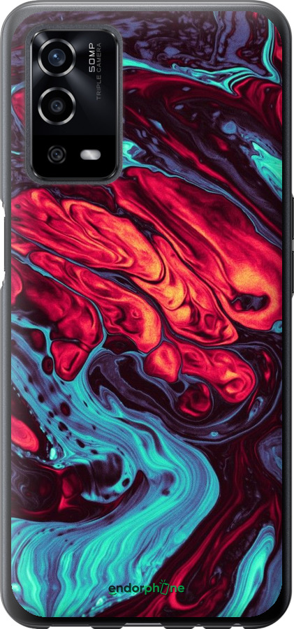 Силиконовый чехол Синяя красная абстакция для Oppo A55 - 5339u-2273 изображение 