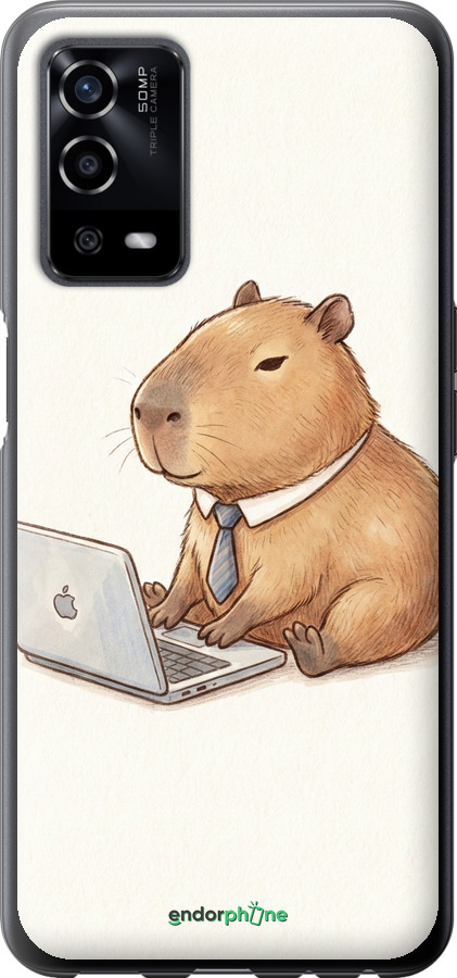 Силиконовый чехол Funny Capybara CEO Working для Oppo A55 - 6777u-2273 изображение 