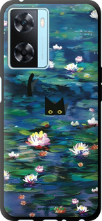 TPU чехол із зображенням водяних лілій та кішок для Oppo A57s - 6257b-2931 изображение 