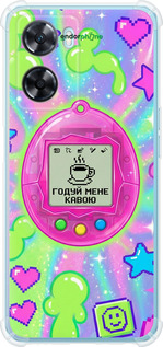 Силіконовий протиударний с посиленими кутами чехол Y2K Aesthetic Retro Pet: Годуй мене кавою для Oppo A57s - 6784sp-2931 изображение 