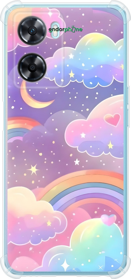 Силикон с усиленными углами чехол Облака и радуга для Oppo A57s - 6312sp-2931 изображение 