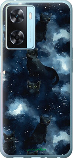 Силіконовий чехол Зображення котиків з темною аквареллю для Oppo A57s - 6521u-2931 изображение 