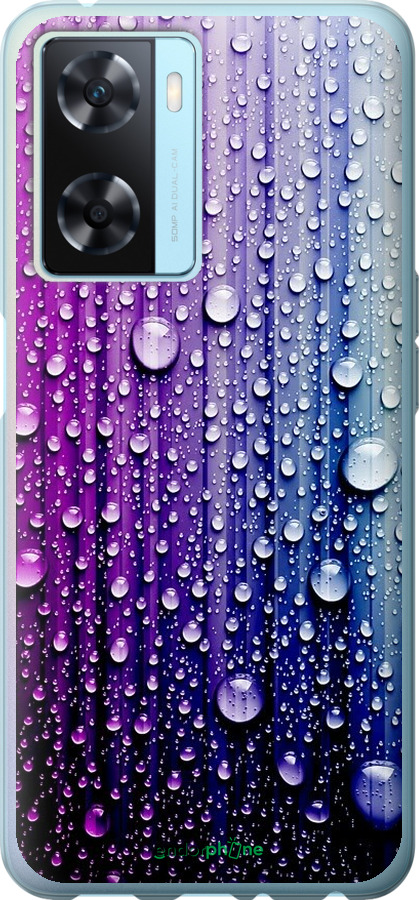 

Силіконовий чохол "Краплини води" для Oppo A57s, Синій