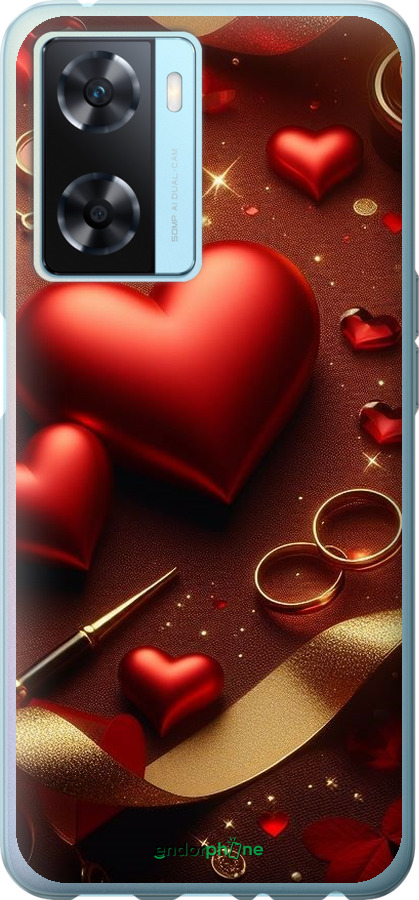 Силіконовий чехол Сердечки v3 для Oppo A57s - 5833u-2931 изображение 