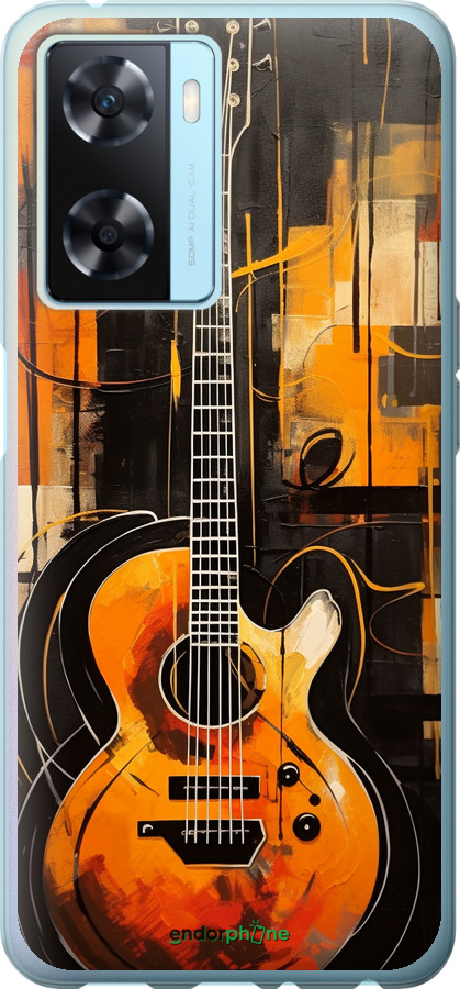 Силиконовый чехол Чехол для телефона Оранжевая Гитара для Oppo A57s - 5934u-2931 изображение 