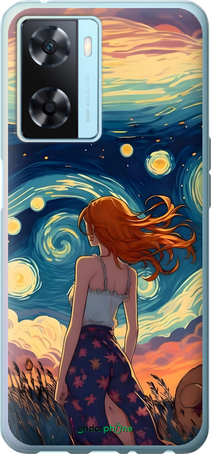 Силиконовый чехол Девушка Арт для Oppo A57s - 6325u-2931 изображение 
