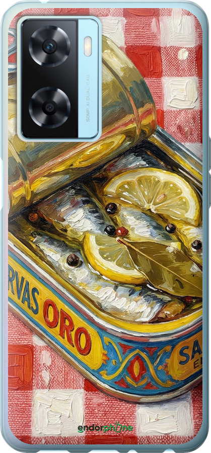 Силиконовый чехол Vintage Sardine Tin Phone для Oppo A57s - 6772u-2931 изображение 