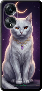 TPU чехол Mystic White Cat Gothic Dark Purple Gold для Oppo A58 4G - 6805b-3184 изображение 
