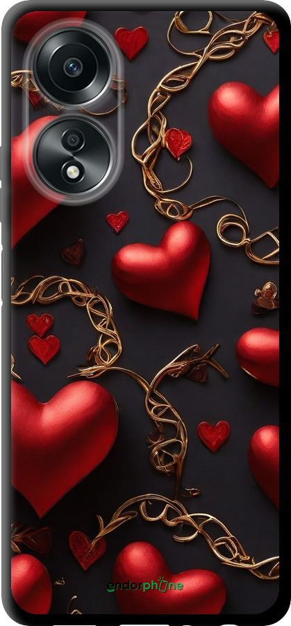 TPU чехол Сердечки для Oppo A58 4G - 5831b-3184 изображение 