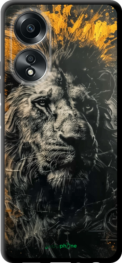TPU чехол Лев в золотых красках для Oppo A58 4G - 6155b-3184 изображение 