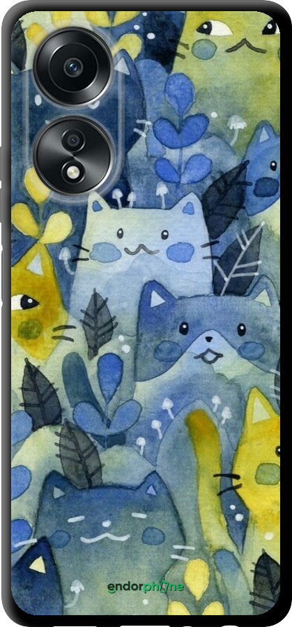 TPU чехол С изображением кошачьего леса для Oppo A58 4G - 6447b-3184 изображение 