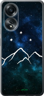 Силиконовый чехол Горы и звезды нарисованы на фоне галактики для Oppo A58 4G - 6490u-3184 изображение 