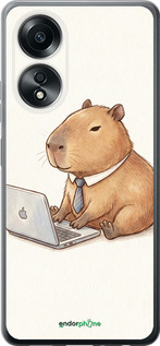 Силиконовый чехол 'Funny Capybara CEO Working' для Oppo A58 4G изображение 1