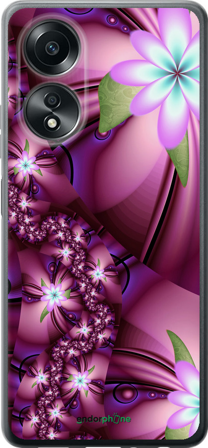 

Силіконовий чохол "Квіткова мозаїка" для Oppo A58 4G, Рожевий