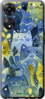 Силіконовий чехол Із зображенням котячого лісу для Oppo A58 5G - 6447u-2950 изображение 