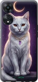 Силиконовый чехол Mystic White Cat Gothic Dark Purple Gold для Oppo A78 5G - 6805u-3169 изображение 
