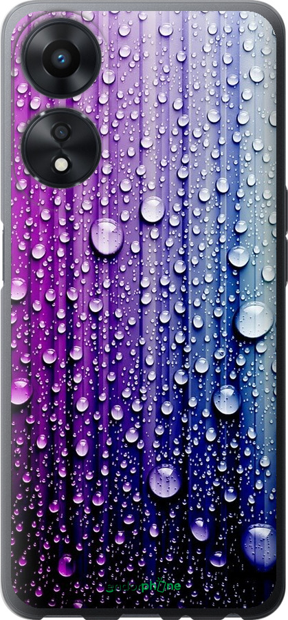

Силіконовий чохол "Краплини води" для Oppo A78 5G, Синій