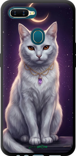 TPU чехол Mystic White Cat Gothic Dark Purple Gold для Oppo A12 - 6805b-2557 изображение 