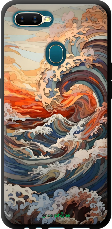TPU чехол Арт хвилі для Oppo A5S - 6324b-1892 изображение 