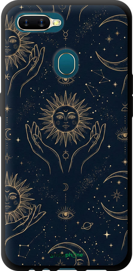 TPU чехол Celestial Harmony: Sun & Moon Gold Mystic Pattern для Oppo A12 - 6778b-2557 изображение 