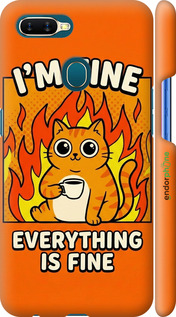 3D пластиковый матовый чехол Funny Cat для Oppo A5S - 6786m-1892 изображение 