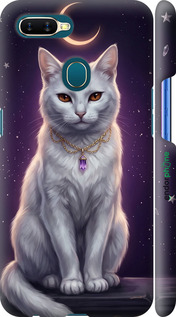 3D пластиковий матовий чехол Mystic White Cat Gothic Dark Purple Gold для Oppo A5S - 6805m-1892 изображение 