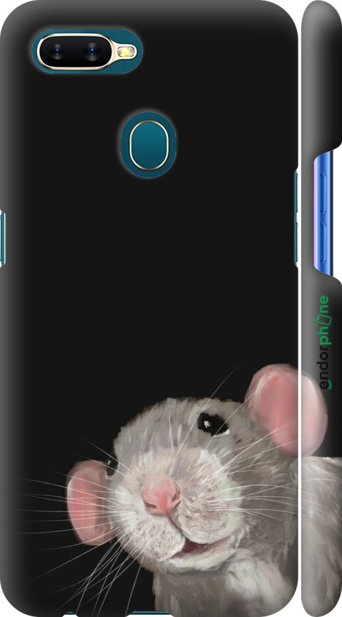 3D пластиковый матовый чехол The Peeking Rat для Oppo A5S - 6442m-1892 изображение 