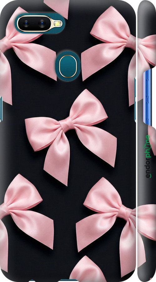 3D пластиковый матовый чехол Coquette Ribbons Dark Coquette для Oppo A12 - 6767m-2557 изображение 