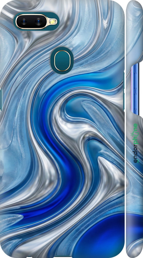3D пластиковый матовый чехол Liquid Chrome для Oppo A12 - 6781m-2557 изображение 