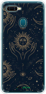 Силикон с усиленными углами чехол Celestial Harmony: Sun & Moon Gold Mystic Pattern для Oppo A5S - 6778sp-1892 изображение 